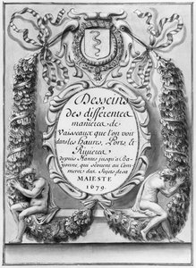 Frontispice til design av forskjellige fartøysformer ... fra Nantes til Bayonne ..., 1679 av French School