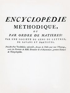 Frontispice to the Methodical Encyclopedia by Order of Subject Matter, redigert av Denis Diderot og Jean Le Rond DAlembert, utgitt 1782 (trykk) av French School