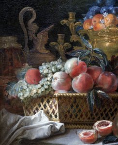 Fruktvase og kurv (detalj). 1770 (olje på lerret) av French School