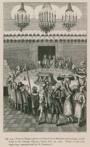 Begravelsesmiddag, gitt av Grimod de la Reyniere den yngre, på hans hotell i Champs Elysees, Paris, 1. februar 1783 av French School