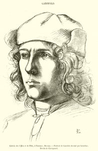 Uffizi og Pitti Gallery, i Firenze (gravering) av French School