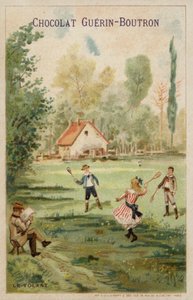Badmintonspill (chromolitho) av French School