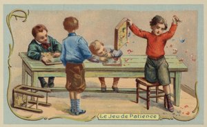 Spill med tålmodighet (chromolitho) av French School