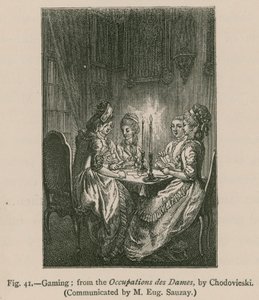 spilling; fra Occupations des Dames, av Chodovieski av French School