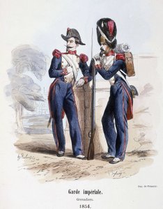 Imperial Guard: Grenadiers (1854) - i ""Hærens historie"" utg. Frisør, Paris av French School