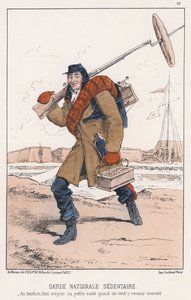 Guard National Sedentary (farget gravering) av French School