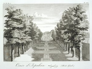 Hager ved Tshehar-Bagh, Isfahan, fra Voyages du Chevalier Chardin en Perse, et autres Lieux de l