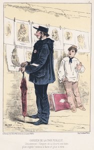 Guardian of the Public Peace (farget gravering) av French School
