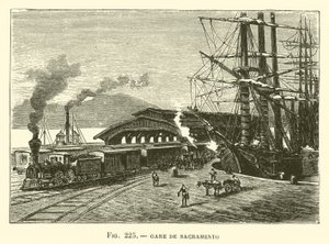 Gare de Sacramento (gravering) av French School
