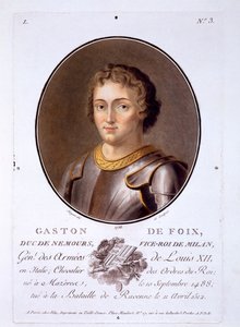 Gaston de Foix, Duc de Nemours, fra Portraits of Great Men, Illustrious Women, and Memorable Subjects of France, utgitt 1787-92 av French School