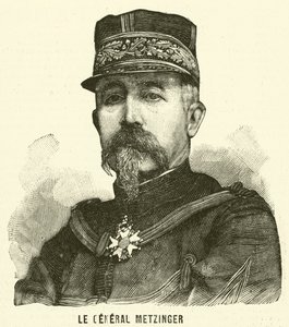 General Leon Frederic Hubert Metzinger , fransk soldat (gravering) av French School