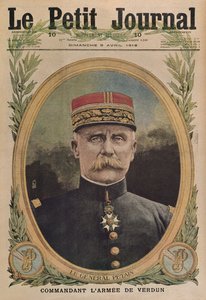 General Petain som kommanderer hæren til Verdun, forsideillustrasjon fra Le Petit Journal, tilleggsillustre, 9. april 1916