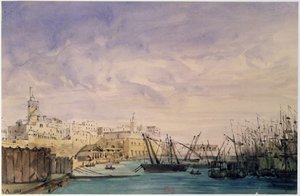 General View of Alger, 1845 (wc på papir) av French School