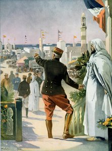Generell oversikt over den fransk-marokkanske utstillingen i Casablanca, fra Le Monde Illustre, 22. april 1916 av French School