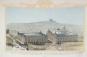 Generell utsikt over det parisiske varehuset Printemps, 1911 av French School