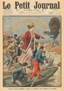 Generøsitet fra byen Paris og Frankrike til å redde ofrene for flommene, illustrasjon fra 