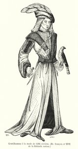 Fasjonabel herre fra rundt 1488 (gravering) av French School