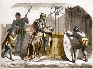 Gilles de Rais (Retz or Rays) (1404-1440), marechal of France makes his wife perir. Engraving in “The history of prostitution and debauche among all the peoples of the world from antiquity to the present day” by Dr. Th. -F. Debray. 1879. av French School