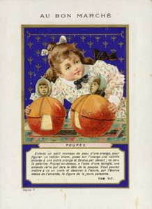 Jente som leker med rullende dukker, Poupee av French School