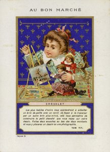 Jente som leker med dukker og maler, Chevalet av French School