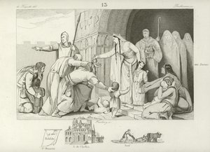 Å gi almisser til de fattige, regjering av Chlothar III, konge av Neustria og Burgund, 7. århundre av French School