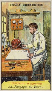 Glassboring (chromolitho) av French School