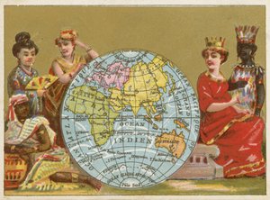 Globus - fransk handelskort fra 1800-tallet av French School