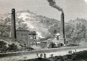 Glyn-pit gruve nær Pontypool, England av French School