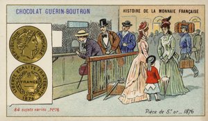 Gull 5 franc stykke av French School