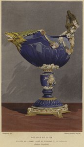 Gondolformet lapis lazuli kopp montert i forgylt og emaljert sølv, 1500-tallet av French School