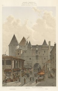 Grand Chatelet, utsikt tatt fra Rue St Denis, 1800 av French School