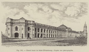 Den store basaren i Saint-Petersburg (gravering) av French School