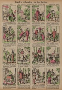 Storhet og dekadanse av Dom Martino (farget gravering) av French School