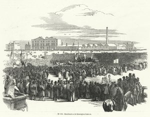 Flott møte om chartistene på Kennington Common, London av French School