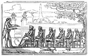 Gruppemagnetisk terapi, illustrasjon fra Therapeutique Magnetique av Baron du Potet, 1863 av French School