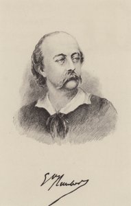 Gustave Flaubert , fransk forfatter (gravering) av French School