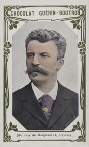 Guy de Maupassant, forfatter (farget bilde) av French School