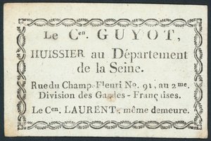 Guyot, namsmann, handelskort av French School
