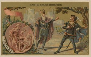 Hamlet - Illustrasjon av scene fra William Shakespeares skuespill av French School