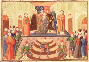 Harl 4380 f.186v The Coronation of Henry IV (1367-1413) from Froissarts Chronicle, Vol. IV av French School