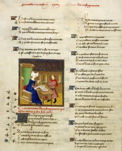 Harley 4431, f.261v Christine de Pisan og hennes sønn, illustrasjon fra 