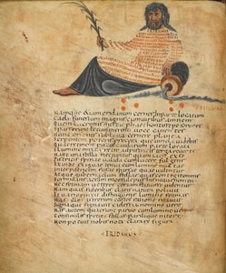 Harley 647, fol.10v Illustrasjon av stjernebildet Eridanus, og tekst, c.820-40 (vellum) av French School