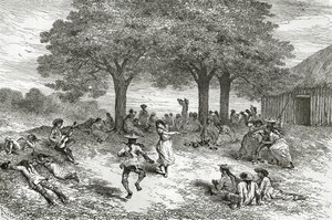 Harvest of Coca, Peru, illustrasjon fra magasinet Le Tour du Monde, 1877 av French School