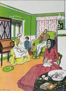 Han vet det ikke. Terrible., Avbrutt Miss Murdstone, fra kapittel IV av David Copperfield av Charles Dickens (1812-70) av French School