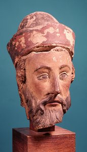 Hodet til Josef av Arimathaea (polykrom stein)