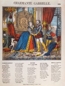 Henri IV (1553-1610), konge av Frankrike og hans elskerinne Gabrielle dEstrees (1573-99) av French School