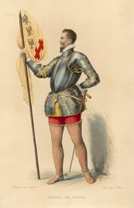 Henri de Guise (farget gravering) av French School