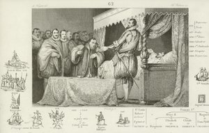 Henry III av Frankrike på dødsleiet, 1589 av French School