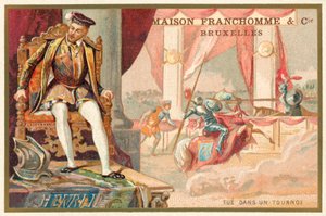 Henry II av Frankrike drept i en turnering av Gabriel Montgomery av French School