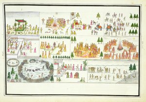Hindufestivaler inkludert Dasehra, Diwali og Holi fra The Gentil Album, utgitt i 1774 av French School
